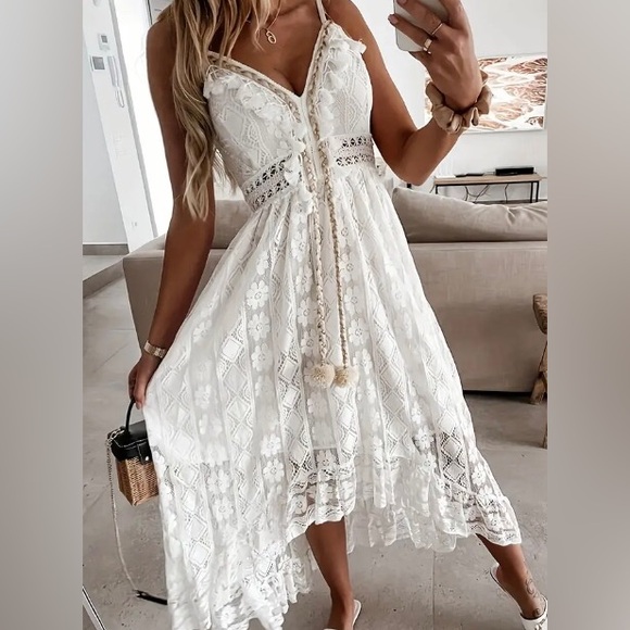 Boho lace fringe detail dress - Picture 3 of 5